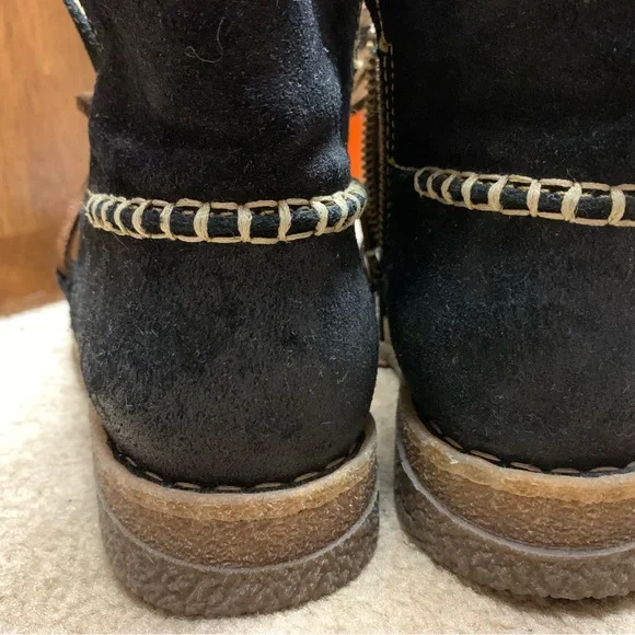 Born Black Suede Ankle Boots with Brown Laces - Picture 6 of 10